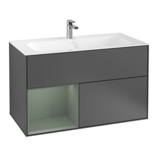 V&B Meuble sous lavabo Finion Reg Gch Oli. m Laque, Anthracite mat