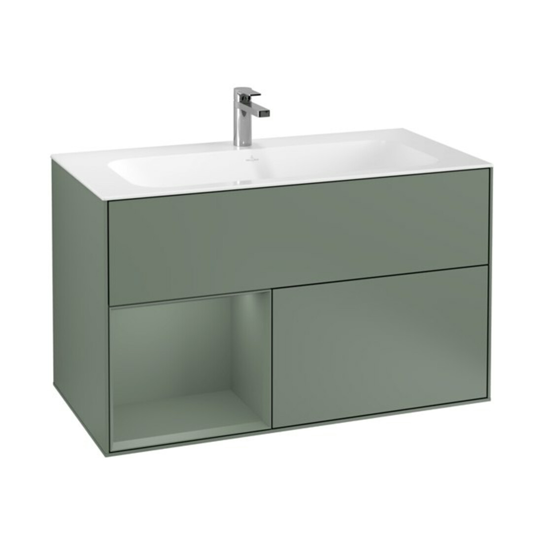 V&B Meuble sous lavabo Finion Reg Gch Oli. m Laqué, Olive mat