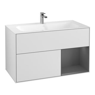 V&B Meuble sous lavabo Finion Reg re Anthracite mat, laqué blanc mat