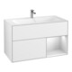 V&B Meuble sous lavabo Finion Reg re bl. m Lac, laque blanche brillante-1