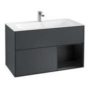 V&B Meuble sous lavabo Finion Reg re bla m Laqué, Bleu Mat