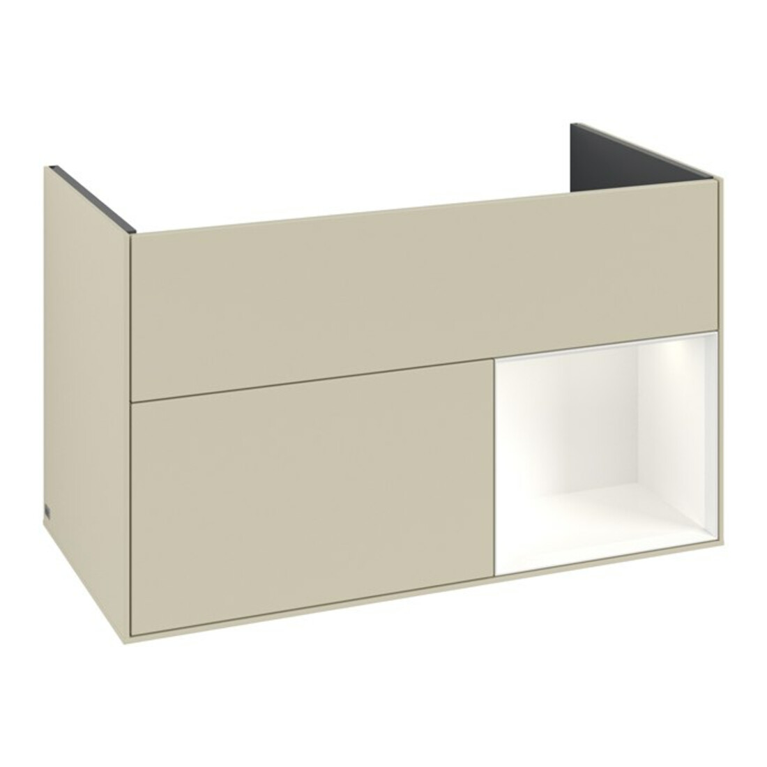 V&B Meuble sous lavabo Finion Reg re blanc m Laque, Gris Soie Mat Laqué