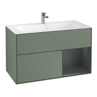 V&B Meuble sous lavabo Finion Reg re md bl. m Laque, Olive Mat