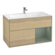V&B Meuble sous lavabo Finion Reg re Olive mat laqué, placage chêne-1