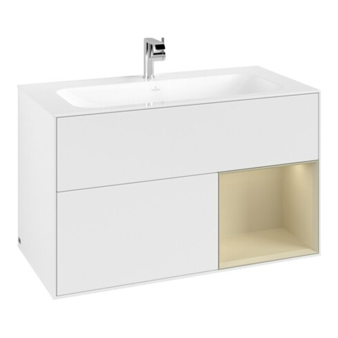 V&B Meuble sous lavabo Finion Reg re si Gr m Laqué blanc mat