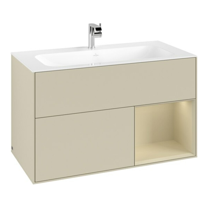 V&B Meuble sous lavabo Finion Reg re si Gr m Laque, Gris Mat