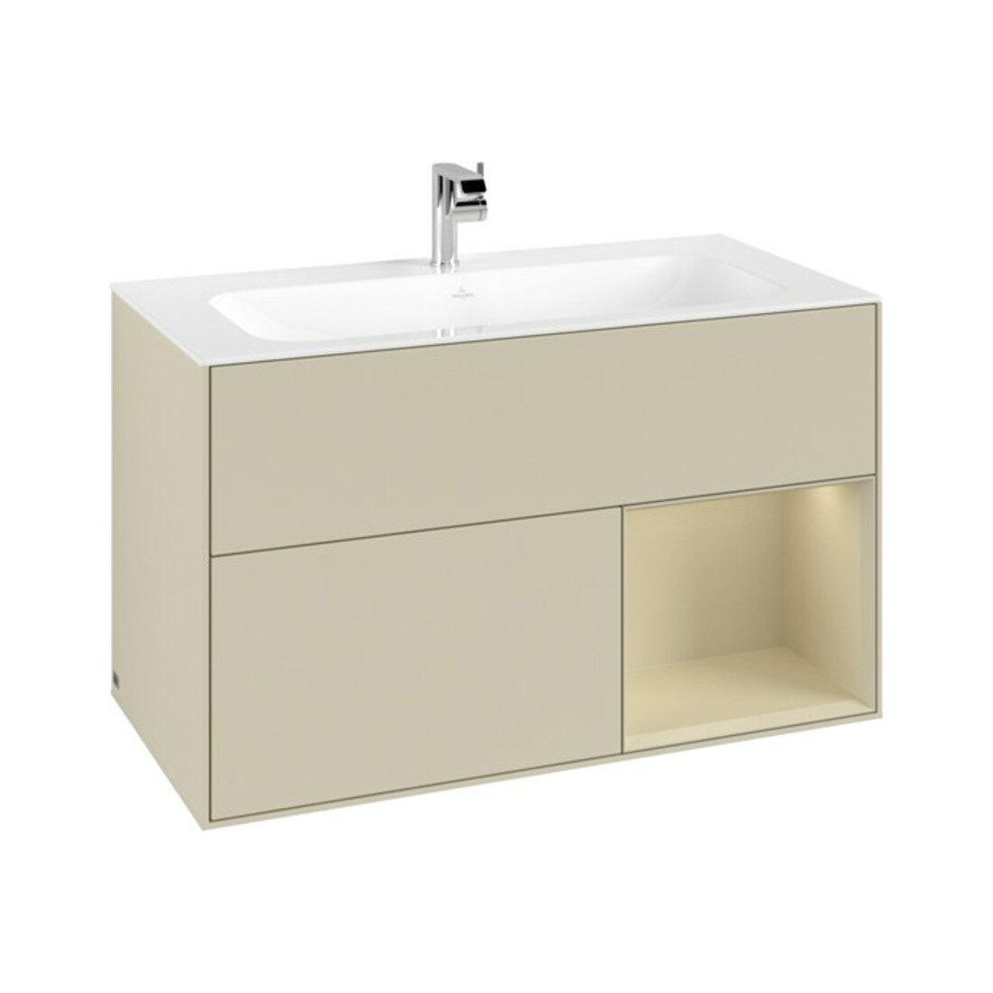 V&B Meuble sous lavabo Finion Reg re si Gr m Laque, Gris Mat
