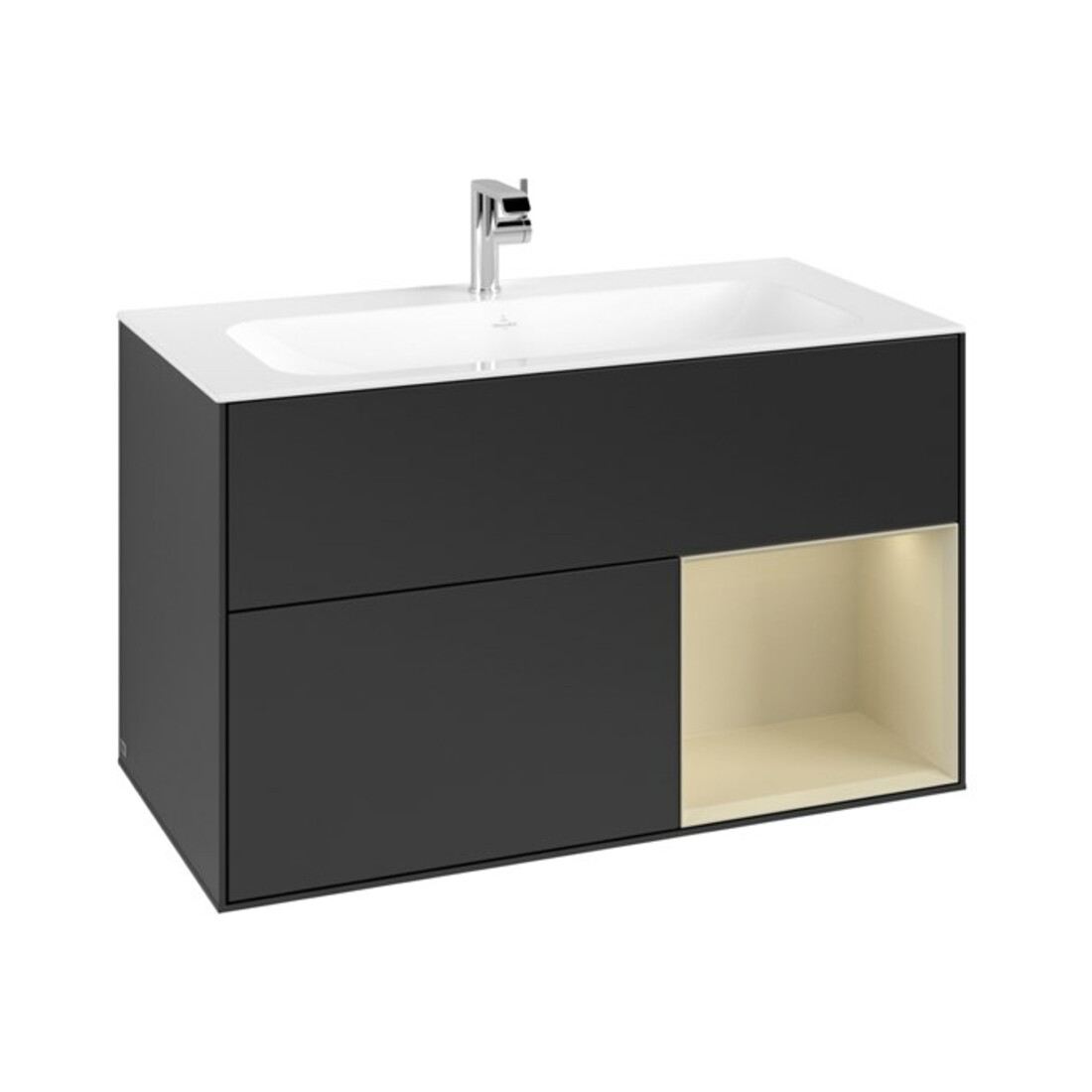 V&B Meuble sous lavabo Finion Reg re si Gr m Laqué, noir mat