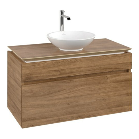V&B Meuble sous lavabo Legato 100x55x50cm, EV centré, Kansas Oak