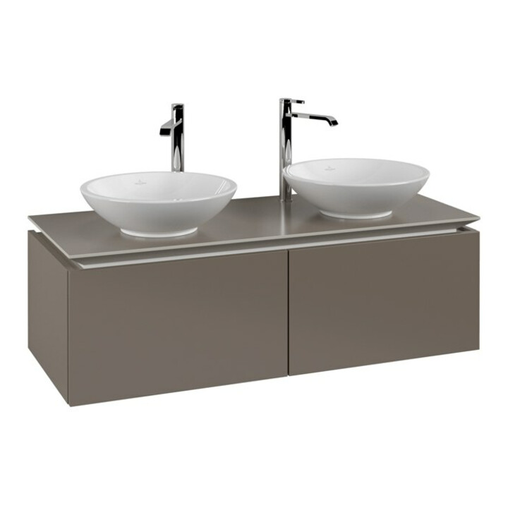 V&B Meuble sous-lavabo Legato 120x38x50 cm, 2 tiroirs, Truffle Grey