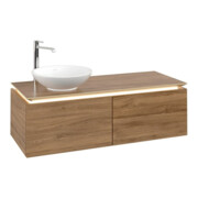 V&B Meuble sous lavabo Legato 120x38x50 cm, gauche, avec LED, Kan Oa