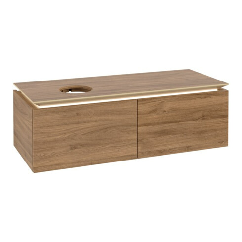 V&B Meuble sous lavabo Legato 120x38x50 cm, gauche, avec LED, Kan Oa