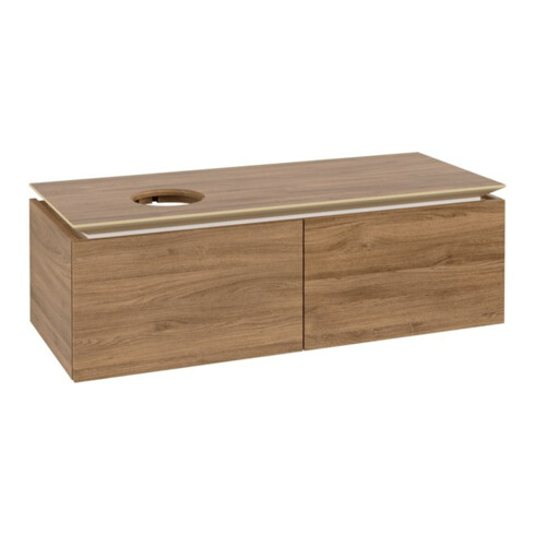 V&B Meuble sous lavabo Legato 120x38x50 cm, vasque gauche, Kansas Oak