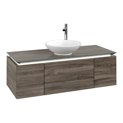 V&B Meuble sous-lavabo Legato 120x38x50cm, avec LED, couleur st. Oa