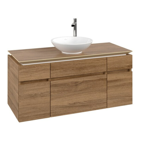 V&B Meuble sous lavabo Legato 120x55x50 cm, bonde centrale, chêne Kansas