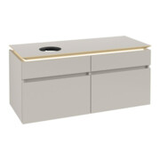 V&B Meuble sous lavabo Legato 120x55x50cm, lavabo à gauche, avec LED, gris