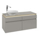 V&B Meuble sous lavabo Legato 120x55x50cm, lavabo à gauche, avec LED, gris-3