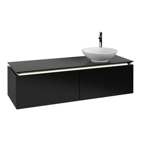 V&B Meuble sous lavabo Legato 140x38x50 cm, WT R, avec LED, bleu mat Lac