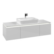 V&B Meuble sous lavabo Legato 140x38x50cm, avec LED, blanc brillant