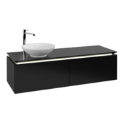 V&B Meuble sous lavabo Legato 140x38x50cm, lavabo gauche, avec LED, bleu mat Lac