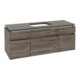 V&B Meuble sous lavabo Legato 140x55x50 cm, vasque centrale, chêne Stone-1