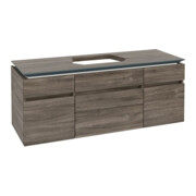 V&B Meuble sous lavabo Legato 140x55x50 cm, vasque centrale, chêne Stone