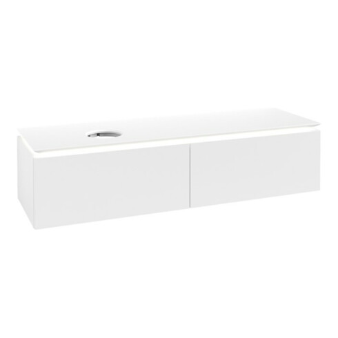 V&B Meuble sous lavabo Legato 160x38x50 cm, côté gauche, avec LED, blanc mat