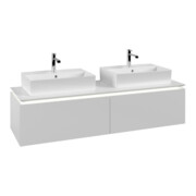 V&B Meuble sous lavabo Legato 160x38x50cm, 2 tiroirs, avec LED, blanc mat
