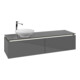 V&B Meuble sous-lavabo Legato 160x38x50cm, vasque à gauche, avec LED, gris brillant-1