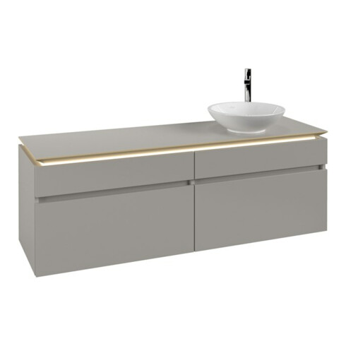 V&B Meuble sous-lavabo Legato 160x50x50 cm, WT R, avec LED, chêne grège