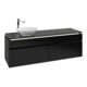 V&B Meuble sous lavabo Legato 160x55x50 cm, lavabo gauche, avec LED, bleu mat Lac-1