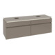 V&B Meuble sous lavabo Legato 160x55x50cm, 2 tiroirs, avec LED, Truffle Gr-1