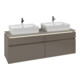 V&B Meuble sous lavabo Legato 160x55x50cm, 2 tiroirs, avec LED, Truffle Gr-3