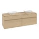V&B Meuble sous lavabo Legato 160x55x50cm, pour 2 lavabos, Chêne Nordic