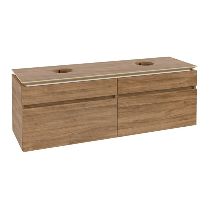 V&B Meuble sous-lavabo Legato 160x55x50cm, pour 2 lavabos, Kansas Oak