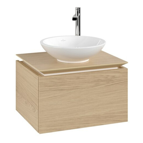 V&B Meuble sous lavabo Legato 60x38x50cm, vasque centrale, chêne nordique