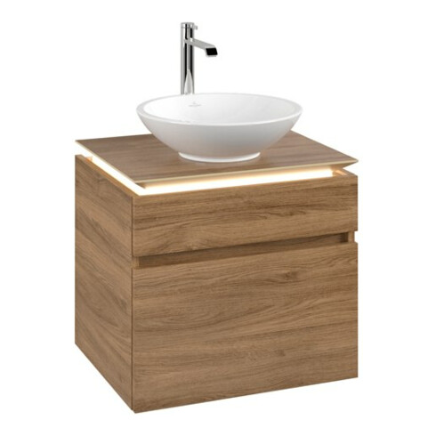 V&B Meuble sous lavabo Legato 60x55x50 cm, avec LED, Kan Oa