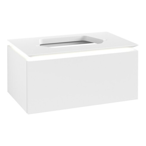 V&B Meuble sous-lavabo Legato 80x38x50cm, avec LED, blanc mat