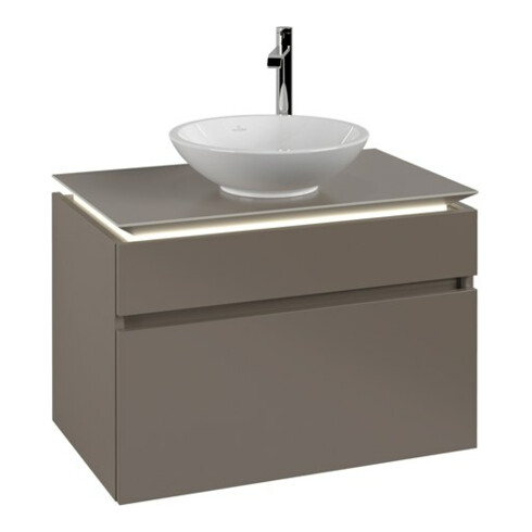 V&B Meuble sous-lavabo Legato 80x55x50cm, avec LED, Truffle Gr
