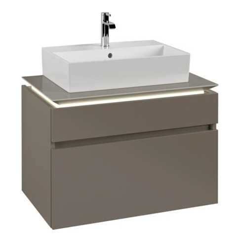 V&B Meuble sous lavabo Legato 80x55x50cm, avec LED, Truffle Gr