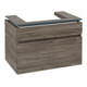 V&B Meuble sous lavabo Legato 80x55x50cm, lavabo centré, chêne pierre-1