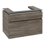 V&B Meuble sous lavabo Legato 80x55x50cm, lavabo centré, chêne pierre