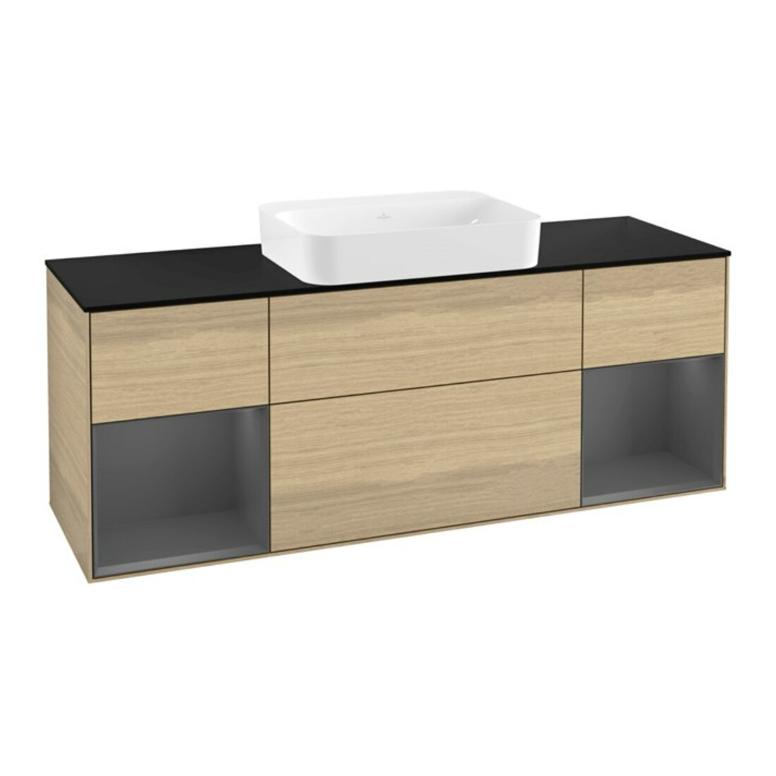 V&B Meuble sous lavabo Luminaire mural Finion 160x60,3x50,1cm, Rg A m Lac, Oa ven