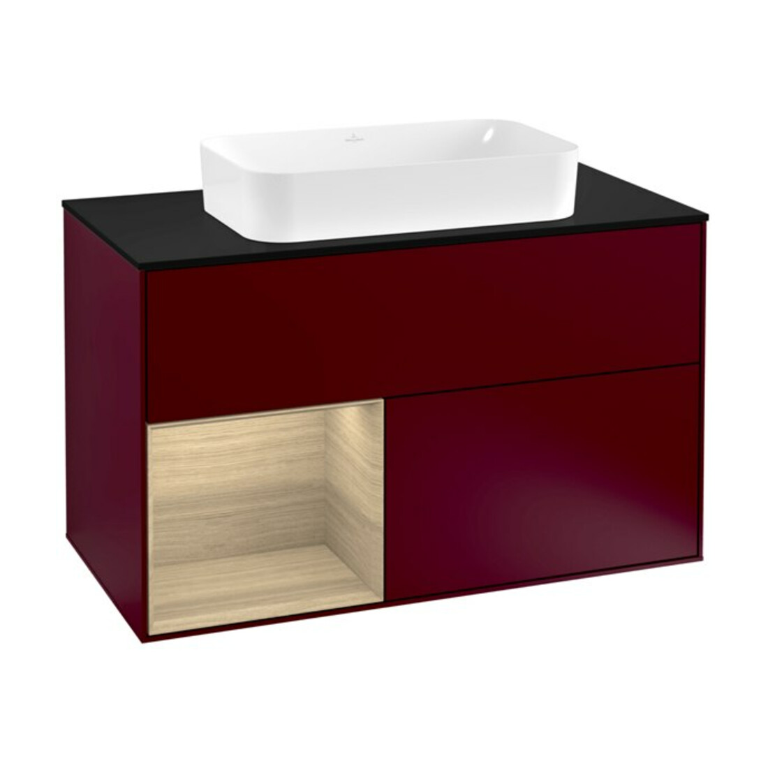 V&B Meuble sous lavabo Plaque de recouvrement bleu m Finion 100x60,3cm, Reg g Oa Placage, Pivoine Mat