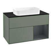 V&B Meuble sous lavabo Plaque de recouvrement bleu m Finion 100x60,3cm, Rg r md b m Laq, Oli. m Laq