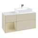 V&B Meuble sous-lavabo Plaque de recouvrement Gl. blanc avec Finion 120 cm, rég. gauche/droite, gris moyen laqué-3
