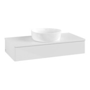 V&B Meuble sous lavabo sans structure de façade Antao 100x19x50cm, couleur WBP Lac, blanc brillant Lac