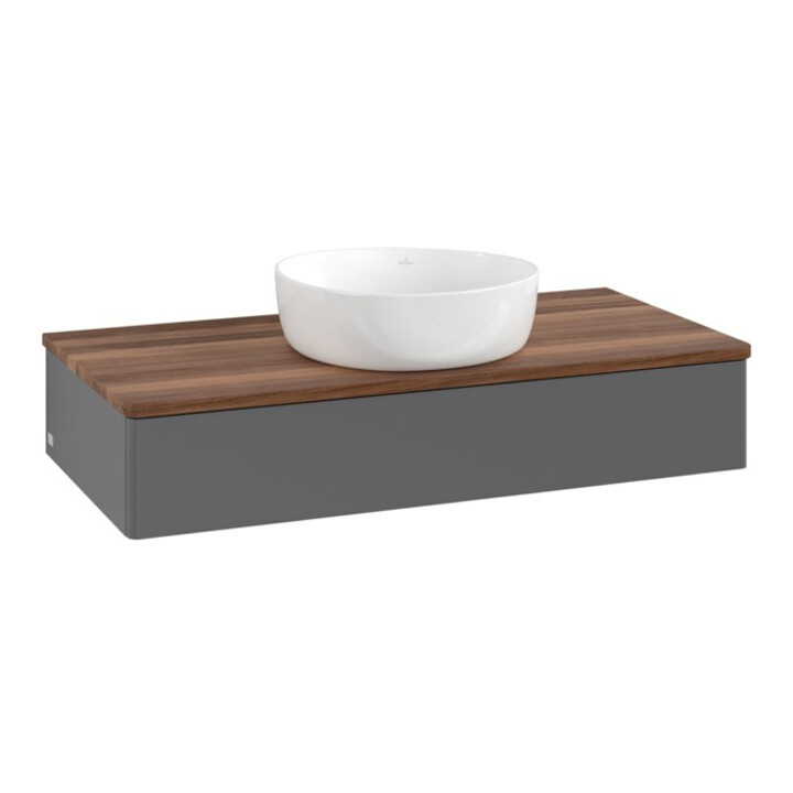 V&B Meuble sous lavabo sans structure de façade Antao 100x19x50cm, WBP blanc, Anthracite m Lac