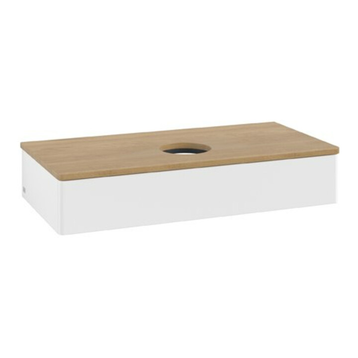 V&B Meuble sous lavabo sans structure de façade Antao 100x19x50cm, WBP hon. Oa, blanc avec Lac
