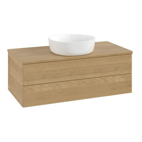 V&B Meuble sous-lavabo sans structure de façade Antao 100x36x50cm, couleur WBP chêne miel Oa, chêne miel
